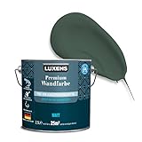 LUXENS - Premium Wandfarbe 2,5 l - Smaragdgrün - Matt - Wände, Decken & Täfelungen - Anti-Allergen - Ohne endokrine Disruptoren - 25m²