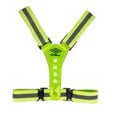 Umbro Unisex Warnweste mit Reflektoren und Lauflicht,Gelb/Schwarz,Einheitsgröße