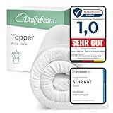 Dailydream Matratzen Topper 120x200cm | Memory Foam | 5cm hoch | Edition Aloe Vera, Model M | Zertifiziert & ergonomisch für unbequeme Matratze, Boxspringbett & Gästebett | Mattress Topper 120x200