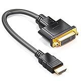 deleyCON HDMI zu DVI Adapter-Kabel - HDMI Stecker zu DVI Buchse 24+5-1080p Full HD HDTV 1920x1080 - vergoldete Kontakte - TV Beamer PC - Schwarz