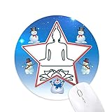 Lotus Throne Meditation Denken Schneemann Maus Pad Round Star Mat