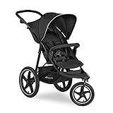 hauck Runner 2, Schwarz - Robuster Dreirad Buggy mit XL Lufträdern, Federung, UV Schutz 50+, XL Netzfenster, Verstellbarer Schieber, mit Liegefunktion für Kinder ab Geburt bis 22 kg, Faltbar