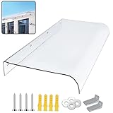 Extra-Tiefes Transparentes Türdach 75/55/45/35 cm, Vordach Haustür Überdachung Polycarbonat Wetterfest, UV-Beständig Für Haustür, Fenster, Terrasse, Balkon, Garag(120x35cm)