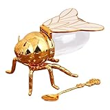 Generico Honigglas aus dekorativem Honigglas - Süße Honigtöpfe mit Löffel, Zuckerschale, Tierstatue, Gewürzdose in für