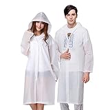 Vicloon Regenponcho, 2 Stück Regenponcho Festival Einweg, Unisex Wiederverwendbar Transparent Regenmantel, PEVA Tragbarer Wasserdicht Regencape, für Reisen, Wandern, Radfahren & Camping