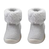 Unisex Baby Boden Socken Lauflernschuhe Anti-Rutsch-Weiche Indoor Babyschuhe Strick Krabbelschuhe Indoor Socken Schuhe Warme Kleinkind Schuhe Einfarbig Baby Cosyshoe Sockenschuhe