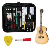 Komplettes 31-teiliges Gitarrenwartungswerkzeug-Set mit Tragetasche, geeignet für Gitarre, Ukulele, Bass, Mandoline, Banjo – perfektes Geschenk für Musikbegeisterte – Saiteninstrument-Reparaturset