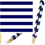 Pullmer Windschutz Strand 4m, Sichtschutz für Strand, Garten und Camping, Strandwindschutz, Strandzaun (weiß-blau Streifen)