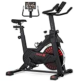 2025Neue Dripex Heimtrainer Fahrrad Leises Hometrainer Ergometer mit komfortabel Sattel großer tablet-halter LCD-Display, verstellbarer widerstand Spinning Bike Indoor für Zuhause Bis 150KG Belastbar