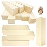 Xpieoyrm 12 Stück Lindenholz-Schnitzblöcke, 10x2.5x2.5cm Lang Eckig Holzleisten, Holzblock Massiv, Linde für Holzschnitzerei-Set, natürliche Holzblöcke für Handwerk, Schnitzerei und DIY-Projekte