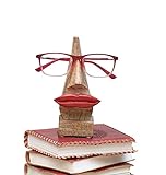 Ajuny Handgefertigter Brillenhalter aus Holz – Dekorativer Brillenständer Sonnenbrillenständer Organizer für Zuhause Büro Schreibtisch Dekoration Geschenk (Lippen Design)
