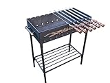 Mangal, Holzkohlegrill Schaschlik Grill aus Stahl 3 mm (Grill mit Spießen)