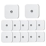 Universal Klebeelektroden, Set Elektroden-Pads, 5 x 5 cm, Bestehend aus 12 Pads, für TENS-Gerät & EMS-Trainer, Sehr Gute Haft- und Leitfähigkeit, Wiederverwendbare Klebeelektroden, Selbstklebend