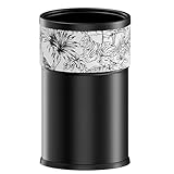 Runder MüLleimer, Doppelwandig, Kosmetikeimer Schwarz, KüNstlerischer Abfalleimer FüR Bad, Schreibtisch, Schlafzimmer Oder Schlafzimmer, MüLleimer, Papierkorb Allrounder (20 L)