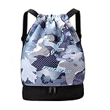 Xujuika Sporttasche, Schuhfach, Sporttasche, Schultertasche, für trockene und nasse Gegenstände, Handgepäck für Schwimmen, Tennis, Wandern, Fußball, Cheerleading