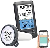 infactory Poolthermometer WiFi: Smartes WLAN-Teich- & Poolthermometer, Funk-Empfänger, App, IP67 (TUYA Pool Thermometer, Pool Thermometer WiFi Alexa, Temperaturfühler)