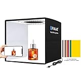 PULUZ Mini fotobox 25x25cm zum für produktfotografie Photo Box faltbar fotostudio lichtzelt, tragbar Foto Box klein CRI 97+ mit dimmbar 96 LED Beleuchtung & 12 Farbhintergründe