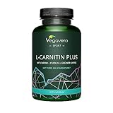 L-CARNITIN Komplex | Carnipure®, Cholin, Grüner Kaffee, Chrom & B-Vitamine | Energie- & Fettstoffwechsel* | VEGAN | Pre Workout Booster | Ohne Zusatzstoffe | 120 Kapseln | Vegavero®