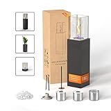 3 IN 1 Bio Ethanol Standkamin Wendelflamme Abnehmbare Ethanolkamine 89cm, Tischkamin für Indoor und Outdoor - Bioethanolkamin aus Edelstahl Füllmenge von Unendliche Brenndauer