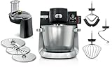 Bosch Küchenmaschine Serie 6 MUMS6ZS13D, NEU, Automatikprogramme, integr.1g Waage, 5,5l Schüssel, Durchlaufschnitzler, Scheiben, Knethaken/Rührbesen/Silikonbesen, spülm.fest, 1.600 W, silber/schwarz