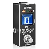 Donner Tuner Pedal, Dt-1 Chromatisches Gitarren Stimmgerät Pedal mit Tonhöhenanzeige für E-Gitarre und Bass True Bypass