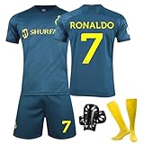 Ronronner Fußballtrikot, Trikot Sets Kinder, Hause/Auswärts Fußballtrikot für Kinder, Fussball Jersey Football Trikots, Nr.7 Jersey Fußballtrikot mit Socken für Erwachsene und Kinder (28)