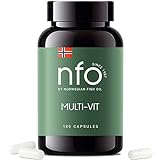 NFO MULTI-VIT ENERGY [180 Kapseln] Natürlicher hochdosierter Komplex aus Norwegen Alle Vitamine und Mineralien in unseren Multivitaminen sind für maximale Synergie ausgewogen