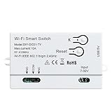 Lisher Tuya WiFi Smart Switch, energiesparend, Multiple-Steuerung, DIY, Timer, 1 Kanal, 7 – 32 V, USB, 5 V, 2,4 G, WLAN, Smartlife Modul für Alexa Google Home IFTT