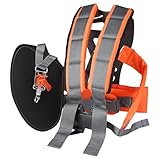 CPROSP Doppelschultergurt Motorsense, Doppel Schultergurt Rasentrimmer mit Breiter 4-Punkt-Gurte, Verstellbar für Jede Körper-Statur, Super Praktischer Sicherheits-Schnellverschluss