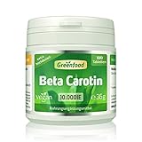 Beta Carotin, 10.000 i.E., 180 Tabletten, hochdosiert - Vorstufe von Vitamin A (Augen, Haut). Vegan.