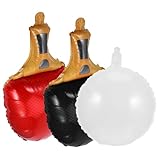 LOORGVEL Tischtennisballon Teilig mit Roten und Schwarzen Schlägern Weißem Ball Robuste Geburtstagsdeko Leichte Tragbare Tennis Party Supplies für Sport Themenfeier