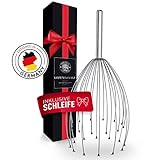 EDELFELD Kopfmassage Spinne mit 24 Fingern [mit Geschenkverpackung & Schleife] - Angenehmes Kopfmassagegerät mit Auslegern auf 2 Ebenen - Eleganter Kopfkrauler mit Wohlfühl-Noppen - Kopf Massagespinne