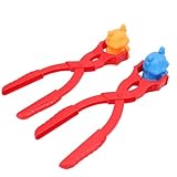 Miskall Snowball Maker Toys, 2 Pack Plastic Snow Ball Clip Tools with Anti Slip Handle for Kids Adults Winter Outdoor Snowball Fights