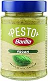 Barilla Pesto Basilico Vegan 1x195g | Glutenfreie Italienische Pasta-Sauce mit Basilikum und Cashewnüssen, vegetarische Nudel-Soße, grünes Pesto