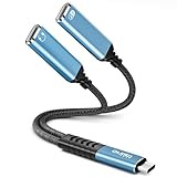 Tisino USB C Splitter 1 in 2 Out, USB Typ C Adapter Kopfhörer und Ladegerätadapter mit PD 60W Schnellladeunterstützung Call Music für iPhone 16/15 Serie, iPad, MacBook, Galaxy S24/S23 und mehr