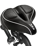 Fitense übergroßer Fahrradsitz, Bequemer Fahrradsitz, Fahrradsattel mit doppelter Stoßdämpfungskugel, Memory Foam, Montageschlüssel, für Peloton Bike & Bike+, Mountainbikes, für Männer und Frauen