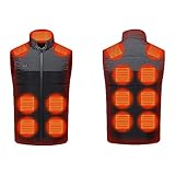Beheizte Weste Herren Damen, Beheizbare Weste mit 15 Heizzonen Beheizbare Jacke für Unisex USB Elektrische Heizweste mit 3 Stufen Temperatur Wärmeweste Winterjacke Körperwärmer für Outdoor Camping