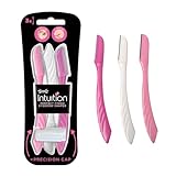 Wilkinson Sword - Intuition Augenbrauenformer für Frauen, 3 Rasierer, Gesichtshaarentferner und -trimmer, Peeling-Dermaplaning-Tool