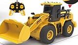 3T6B Ferngesteuerter RC Bulldozer,1:24 Baufahrzeug mit Funktionen Licht und Sound, inkl. Batterien und Fernsteuerung, für Jungen und Mädchen