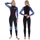 Yikayin Neoprenanzug Damen Lang, 3/2mm Neopren Tauchanzug Rückenreißverschluss, Neoprenanzug Lange Ärmel Thermal zum Schnorcheln, Kajakfahren, Surfen, SUP - Lila S