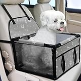 Hunde Autositz Faltbarer Hund Auto Booster Sitz Upgrade Welpen Haustier Sitz Wasserdicht Atmungsaktiv Oxford Reisetasche mit 12 PVC Rohren für Kleine bis Mittlere Hunde, Welpen und Haustiere Grau