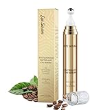 Koffein Augenserum, Augencreme Gegen Augenringe und Schwellungen, Augenpflege, Anti-Aging-Augenserum mit 360°-Massageball, Reduziert Tränensäcke, Falten und Feine Linien 20ML