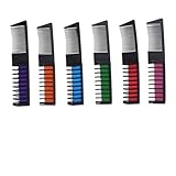 FRCOLOR 6-Teiliges Set Kamm temporäre Haarfarbe Haarkreide kleiner natürlicher Afro-Puff Meerjungfrau Haargummi kinder haarfarbe hair color chalk wachsmalstifte waschbare haarfarbe Toner