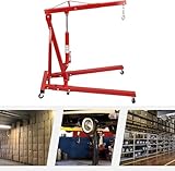 Klappbarer Motorheber, hydraulischer Kranheber, robuster Stahlladenzug mit 6 Rollen für Werkstatt und Garage