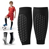 2025 Neue schienbeinschoner Kinder Fussball mit Anti-Rutsch-Socken, Anti-Aufprall atmungsaktiv Anti-Shedding Wabenbrett klein schienbeinschoner fußball Herren