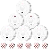 YEEFON Rauchmelder, 10 Jahre Batterie, Feuermelder mit Starkere Magnethalterung, Stumm-Funktion, 85dB Alarm, Feueralarm mit Testknopf, EN 14604 Zertifiziert, Brandschutz für Zuhause, 6 Stück