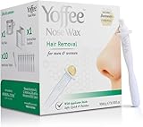Original Yoffee Nose Wax Kit - Hair Removal Set - Männer und Frauen - Nasenhaarentferner - Bio Bienenwachs - Nasenwachs mit 10 recyclebaren Applikatoren - Parabenfrei - 100g - Made in Spain