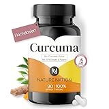 Nature Nation® Premium Curcuma - 90 Kapseln - Hoch verfügbares Curcumin mit Piperin - Hochdosierte Formulierung - Laborgeprüft, vegan, in Deutschland produziert