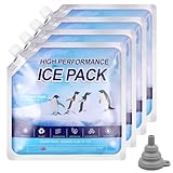 flintronic 4PCS Ice Pack, Premium Kühlakkus für Kühltasche, Hochleistungsfähig, Kühlbox, Kühlrucksack, kühlpack, Extra Lange Kühldauer, Wiederverwendbar, 25 * 25CM