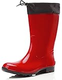 Ladeheid Damen Gummistiefel mit Stulpe LA-968(Rot/Schwarz, 40 EU)